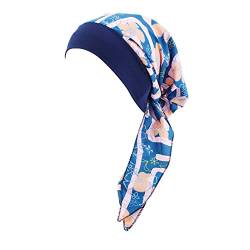 Frauen Kopftuch Hut Mütze Haarschal Turban Kopfwickel Turban Hüte Kopfbedeckung Stirnbänder für Frauen (Blau, Einheitsgröße) von Generic
