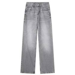 Frauen Mode Jeans Denim 6 Farben Lose Lange Hosen Frau Mit Farbverlauf Cool Pendeln Büro Dame Mujer Hosen-Grau-L von Generic