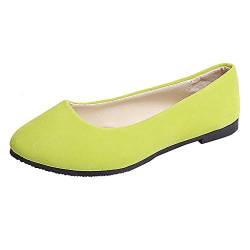 Frauen solide große Größe rutscht auf flachen flachen Komfort beiläufige einzelne Schuhe Schuhe Blockabsatz Damen Pumps (Light Green, 42) von Generic