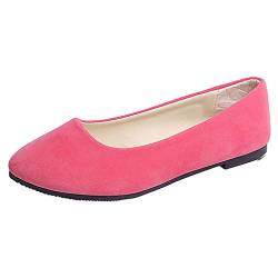 Frauen solide große Größe rutscht auf flachen flachen Komfort beiläufige einzelne Schuhe Schuhe Blockabsatz Damen Pumps (Pink, 38) von Generic