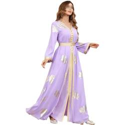 Frühling Und Sommer Chiffon Vergoldet Damen Elegantes Modisches Muslimisches Kleid Abendkleid von Generic