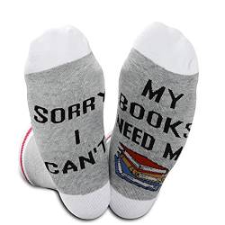 Funny Socks Sorry I Can't My Books Need Me For Teacher Nerd Bibliarian Book Lover Bookworm Geschenk, My Books Need Me EU, M von Generic