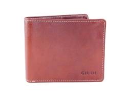 GIUDI ® - Herren Geldbörse, Ausweisfenster Kartenhalter, Made in Italy, Rindsleder,Klein, Haselnuss von Generic
