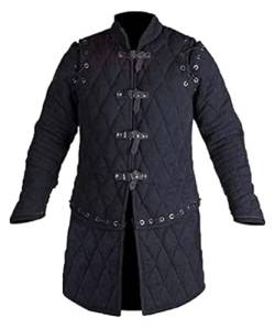Gambeson Gambeson Jacke mit Aketon-Jacke, dick gepolstert, mit langen Ärmeln, Baumwollstoff, schwarz, Large von Generic