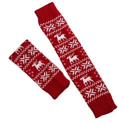 Generic 1 Paar Boot Manschette Weihnachten Winter Warme Bein Manschette Muster Häkeln Strick Boot Socken Knie Protector für Mädchen Frauen von Generic