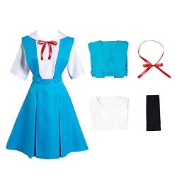 Generic Anime Rei Ayanami Cosplay Kleid High School Uniform Blau Cosplay Kostüm für Frauen Mädchen (M) von Generic