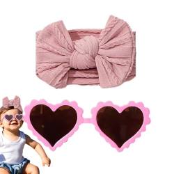 Generic Baby-Stirnbänder mit Schleifen, Baby-Stirnbänder für Mädchen mit Schleifen, Brillen und Stirnbänder für Babys, Baby-Mädchen-Schleifen-Stirnband-Sonnenbrillen-Set, niedliche von Generic