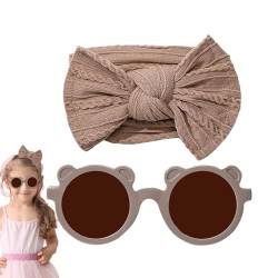 Generic Baby-Stirnbänder mit Schleifen, Baby-Stirnbänder für Mädchen mit Schleifen - Kinder-Brillen-Haarband-Sets,Weiche Nylon-Baby-Stirnbänder mit Sonnenbrille, Baby-Mädchen-Stirnbänder mit Schleife von Generic