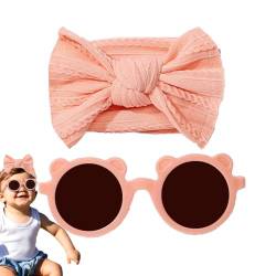 Generic Baby-Stirnbänder mit Schleifen,Stirnband-Schleifen für Baby-Mädchen - Kinder-Brillen-Haarband-Sets | Baby-Mädchen-Schleifen-Stirnband-Sonnenbrillen-Set, niedliche Nylon-Schleifen-Haarbänder, von Generic