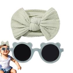 Generic Baby-Stirnbänder mit Schleifen,Stirnband-Schleifen für Baby-Mädchen | Kinder-Brillen-Haarband-Sets - Weiche Nylon-Baby-Stirnbänder mit Sonnenbrille, Baby-Mädchen-Stirnbänder mit Schleife für von Generic