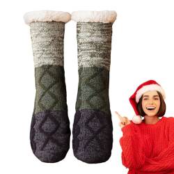 Generic Bodensocken für den Innenbereich, Winter-Bodensocken | Winterliche, kuschelig warme Grippersocken für Damen | Bequeme lange Schlafsocken, Must-Haves für Männer, Kinder und Mütter nach der von Generic