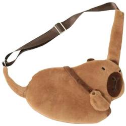 Generic Plüsch Capybara Crossbody Bag Cartoon Capybara Umhängetasche Handtasche Handy Tasche Täglich Einkaufstasche Chest -tasche Für Frauen Mädchen von Generic