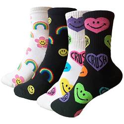 Generic Smile rainbow _4 colours women socks, multi , 35-39, W-L-010, white, black, multi, W-L-013 von Generic
