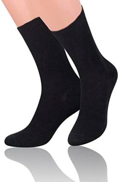 Generic Steven 018 DIABETIKER SOCKEN Herren Damen OHNE GUMMI Baumwolle GESUNDHEITSSOCKEN (39/42, Schwarz) von Generic