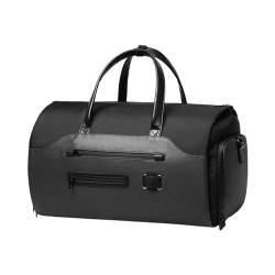 Generic Weekender-Tasche für Herren, Reisetasche, faltbar, mit Schuhfach, Handtasche, Weekender-Übernachtungstasche für Rucksackreisen, Schwarz von Generic