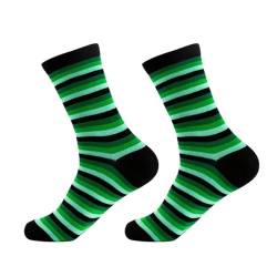 Generic kniestrümpfe damen weiß St. Patricks Day Shamrocks Socken über Knie Oberschenkel gestreifte Strümpfe Kostümzubehör für St. Patricks Day Irish Party A04, Einheitsgröße, ringelstrümpfe fasching von Generic