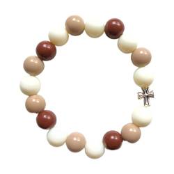 Generisches Meditations-Perlenarmband, handgefertigt, Unisex-Handkette, glatte runde Perlen, Armreif, Buddhisten, Gebetsarmband, Ornament von Generic