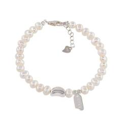 Generisches verstellbares Armband mit Barockperlen, Herz-Perlen-Handkette, Paar-Armreifen, stilvoller Schmuck, Geschenk für Frauen und Mädchen von Generic