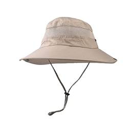 Gentleman-Trainingshut Sonnenhut Sun Sunscreen Bucket Hat mit breiter Krempe wasserdicht faltbar Modischer Freizeithut (Beige, M) von Generic