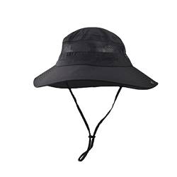Gentleman-Trainingshut Sonnenhut Sun Sunscreen Bucket Hat mit breiter Krempe wasserdicht faltbar Modischer Freizeithut (Black, M) von Generic