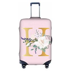 Gepäckabdeckung, elastisch, waschbar, Stretch-Koffer-Schutz, kratzfest, Reisekoffer-Abdeckung für Kinder und Erwachsene, Blume Lette H, S (18-21 inch suitcase) von Generic