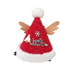 Grobstrick Weihnachtsmann Mütze Weihnachtsbaum-Hut-Haarband-Kopfschmuck-Kinderparty-niedlicher Weihnachtshaarspangen-Kopfschmuck (E, One Size) von Generic