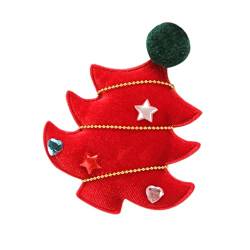 Grobstrick Weihnachtsmann Mütze Weihnachtsbaum-Hut-Haarband-Kopfschmuck-Kinderparty-niedlicher Weihnachtshaarspangen-Kopfschmuck (N, One Size) von Generic