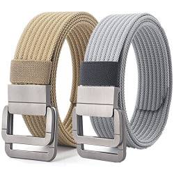 Gürtel Herren, Military Doppel D-Ring verstellbare Schnalle Nylon taktischer Gürtel, 2er-Pack von Generic