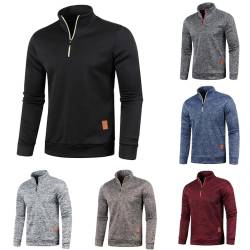 Half Zip Pullover Herren Ohne Kapuze Männer für Solid Arbeitspullover Oversize Winter Sport Arbeitspullover Sweater Men Pullover für Herren von Generic