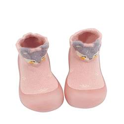 Hallenschuhe 26 Schuhe Indoor-Wanderer niedliche Tiere erste Gelegenheitssocken elastische Baby-Schuhe Baby Sneaker Rot (Pink, 26) von Generic