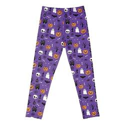 Halloween-Bedruckte Mädchen-Leggings, hohe Stretch-Strumpfhose, Kleinkinder, Outdoor-Sporthose, 3–10 Jahre Herbst-Outfits für Babys (D, 4-5 Years) von Generic