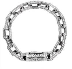 Halskette 925 Sterling Silber Armband Männer Weben Schwere Arbeit Breit, 925 Silber, 50 cm von Generic