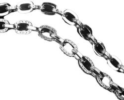 Halskette S925 Sterling Silber Einfache Persönlichkeit Hip-Hop Rebegrasmuster Ringschnalle Halskette Herren Mode Halskette Retro Ancient Style Silber Kette, 60 cm lang wiegen ungefähr 82 g von Generic