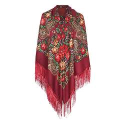 Halstuch mit traditionellem ukrainischem/polnischem/russischem Blumenmuster und Fransen Elegante Halstuch Schal von Generic