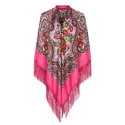 Halstuch mit traditionellem ukrainischem/polnischem/russischem Blumenmuster und Fransen Elegante Halstuch Schal von Generic