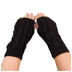 Handschuhe Fingerlos Winterhandschuhe Stulpen Thermal mit Daumenloch gestrickte Armstulpen Pulswärmer Thermo Handschuhe von Generic