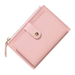 Handyhülle Brieftasche Mitigation Geldbörse für Damenmünzen mit Reißverschluss Geldbörse mit Mehreren Karten Brieftasche Herren Klein (Pink, One Size) von Generic