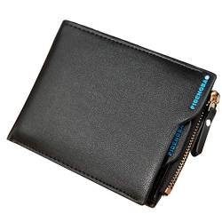 Handyhülle Note 9 Brieftasche Männer Mode Geldbörsen ID-Kartenhalter Geldbörse Clutch Reißverschluss Damen Geldbörsen Handmade (Black, One Size) von Generic