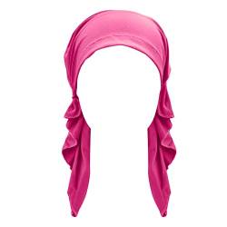 Head Hat Cap Ethno Bohemian Pre Tied Braid Hair Cover Wrap Turban Kopfbedeckung Hut Herren Stirnbänder für Schweiß (Rot-B, Einheitsgröße) von Generic