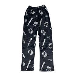 Hello Kἰtty Schlafanzughose Damen Lang Hosen Flanell Pyjama Schlafanzug Warm Baumwolle Kawaii Pyjama Schlafhose Weich Bequeme Anime Kuschelhose Geschenke Für Frauen Schwarz M von Generic