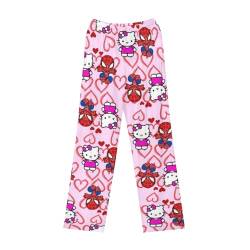 Hello Pyjama Hose Hello, Pyjamahose Damen Lang Spider Hose Pyjama Man Kawaii Hello Schlafanzug Anime Matching Pyjamas Couple Spider Pyjamahose Hose Man Hello Pyjama Hello (A02,M) von Generic