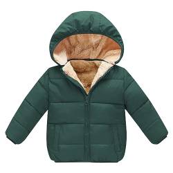 Herbst/Winter Vorschulmädchen/Jungen Langarm-Jacke mit Kapuze, abnehmbarer Mütze und Daunenfüllung, 2–7 Jahre alt Weihnachts-Sweatshirt für Kleinkinder (Green, 2-3 Years) von Generic