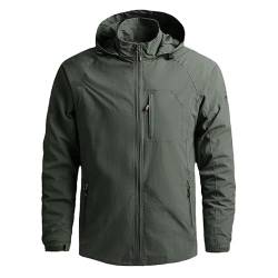 Herbst Casual Jacke Männer Taktik Militär Jacken Männer Wandern Jacken Wasserdicht Mit Kapuze Windbreaker Mantel Männer, Army EN8, L von Generic