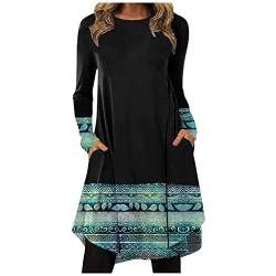 Herbstkleid Damen, Strickkleider Für Damen Winter Langarm Kleider Damenkleider Elegant Tunika Kleider Hängerchen Kleid Damen Herbst Langarm Herbst Kleidung Damen Pullover Kleider (Blau,XL) von Generic