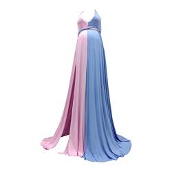 Herbstliches Umstandskleid Umstandskleid für Damen, Umstandskleid, ärmellos, Langer Rock, Fotokleid, lässiges Umstandskleid, Swingkleid, Fliegendes Kleid für Fotoshooting-Frauen (Pink, XL) von Generic