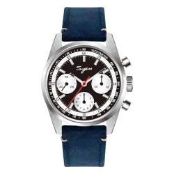 Herren-Armbanduhr, 37 mm, Seagull ST19, Chronograph, Schwanenhals, mechanische Edelstahl-Armbanduhren von Generic