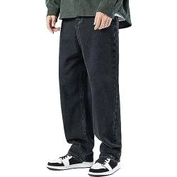 Herren Baggy Jeans Vintage Straight Leg Denim Hosen Teenager Jungen Streetwear Hip Hop Jeans Y2k Jeanshose von Generic