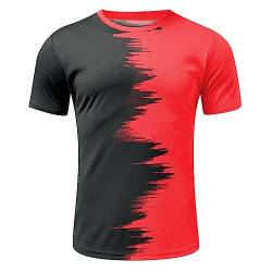 Herren Basic Rundhalsausschnitt Kurzarm T-Shirts Bunt Handabdruck Sommer Bluse Männer 3D Drucken Lustig Shirts Alltag Party Tops von Generic