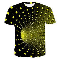 Herren Basic Rundhalsausschnitt Kurzarm T-Shirts Bunt Handabdruck Sommer Bluse Männer 3D Drucken Lustig Shirts Alltag Party Tops von Generic
