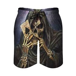 Herren Beachshorts Badehose Schädel Totenkopf Swim Strand Kurze Hose Laufen Shorts mit Tunnelzug Taschen (Beachshorts3,3XL) von Generic